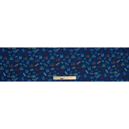 Navy Play Time Cotton Jersey Folded