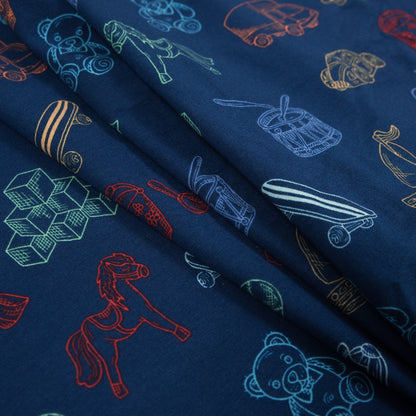 Navy Play Time Cotton Jersey Detail