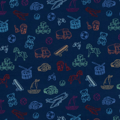 Navy Play Time Cotton Jersey