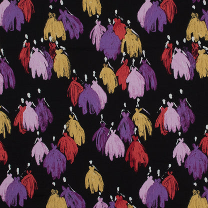 Black and Warm Colors Dress to Impress Cotton Voile