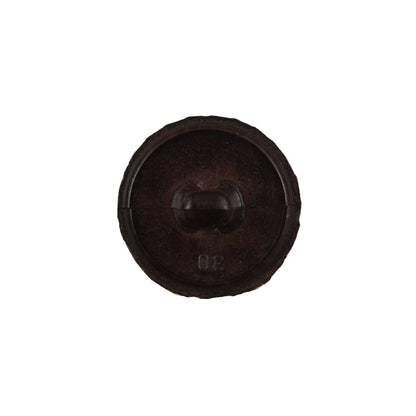 Brown Faux Leather Plastic Button - 32L/20MM Detail