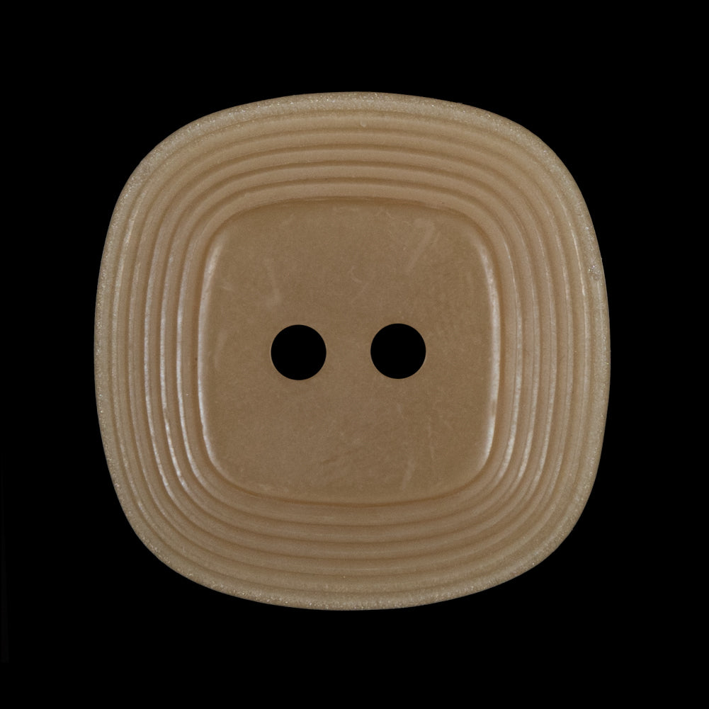 Dark Beige Square 2-Hole Plastic Button - 44L/28mm