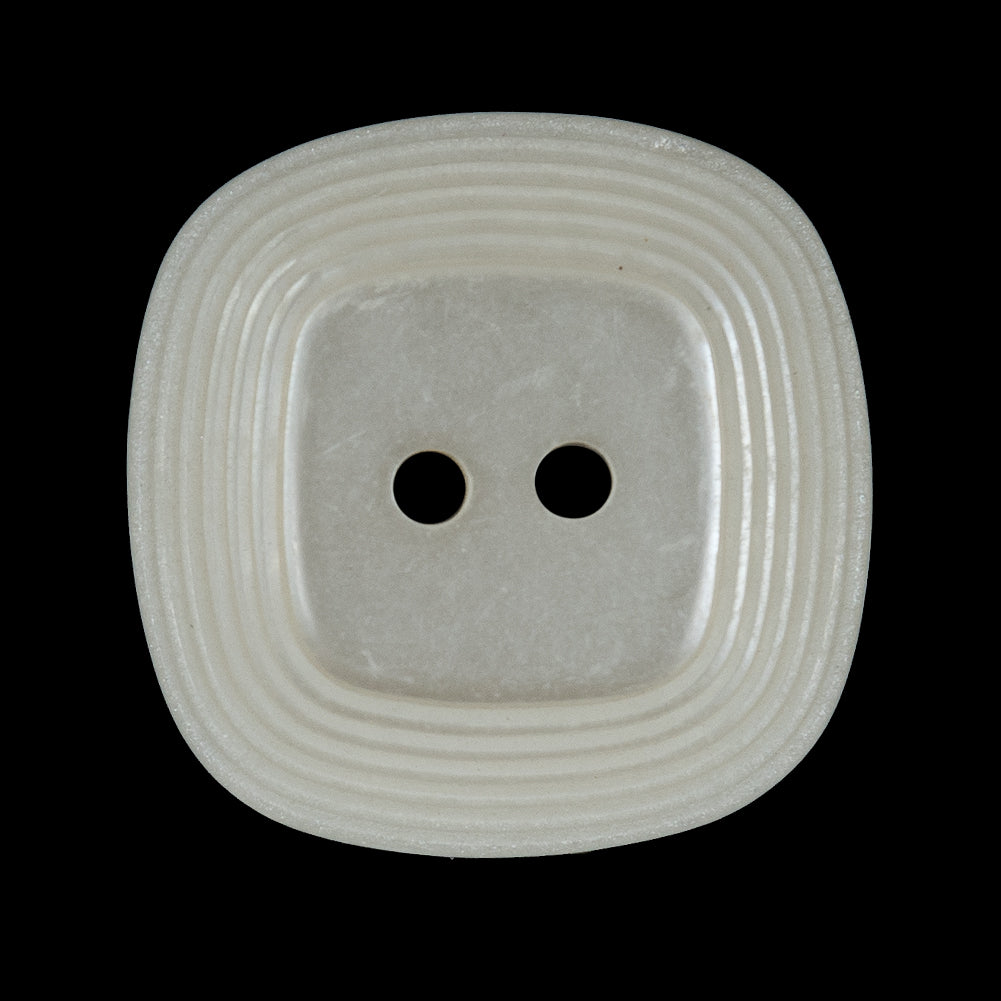 Ivory Square 2-Hole Plastic Button - 44L/28mm