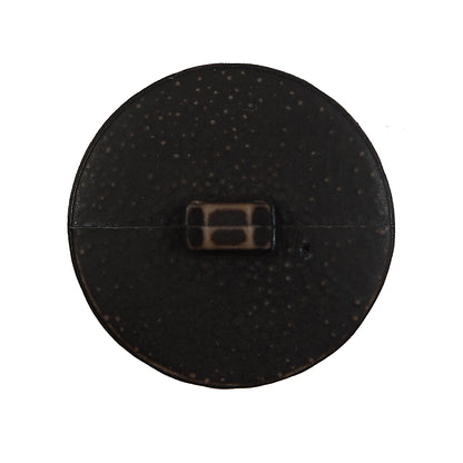 Brown Etched Plastic Shank Back Button - 40L/25.5mm Detail