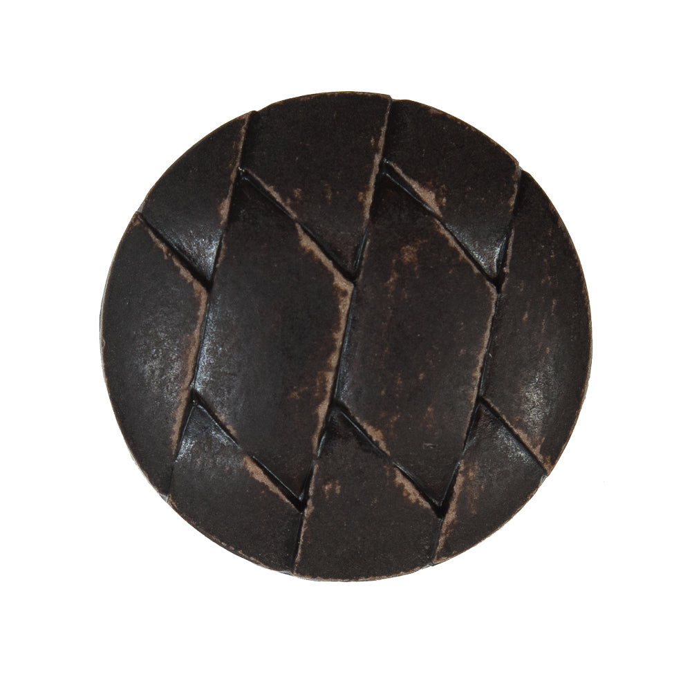 Brown Etched Plastic Shank Back Button - 40L/25.5mm