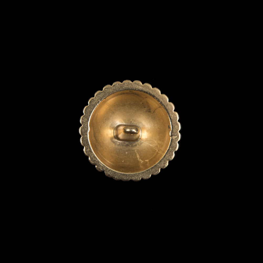 Gold Domed Metal Coat Button - 28L/18mm Detail