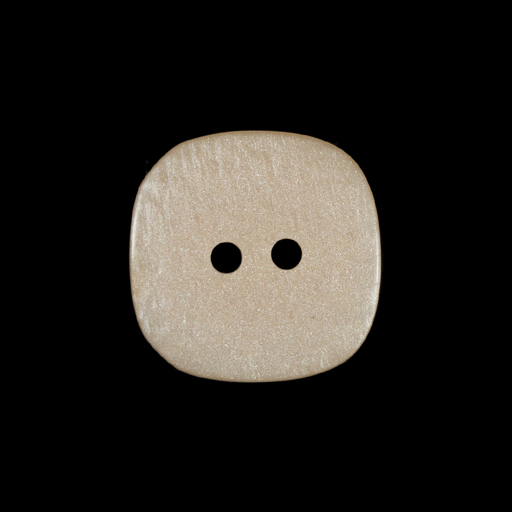 Dark Beige Square 2-Hole Plastic Button - 32L/20mm Detail