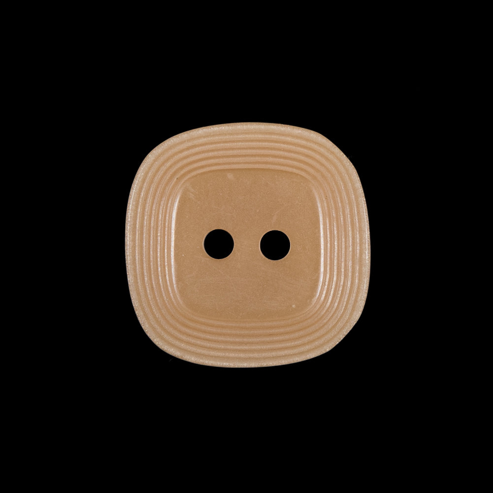 Dark Beige Square 2-Hole Plastic Button - 32L/20mm