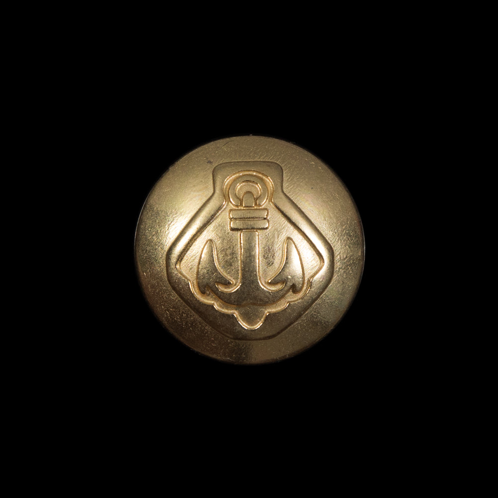 Gold Metal Anchor Shank Back Button - 32L/20mm