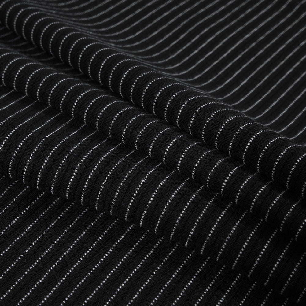Italian Black and White Tactile Stretch Knit Detail
