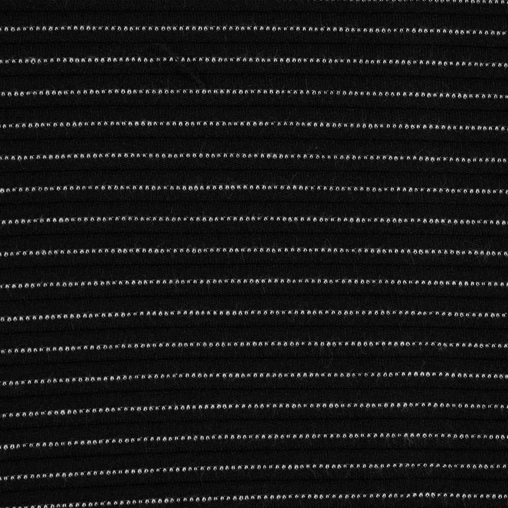 Italian Black and White Tactile Stretch Knit Full
