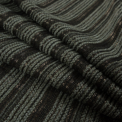 Italian Olive Striped Cotton Blended Tweed Detail