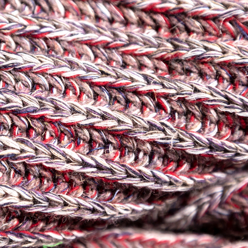 Italian Red, Gray and White Chunky Wool Knit Full