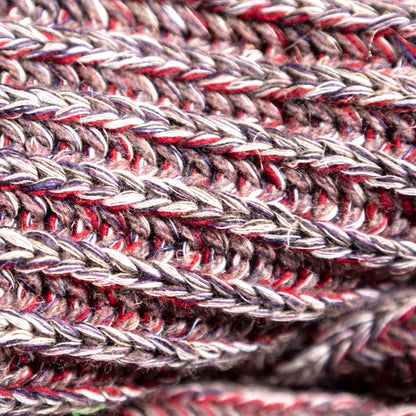 Italian Red, Gray and White Chunky Wool Knit Full