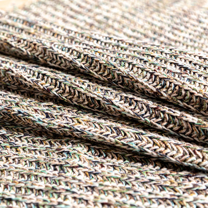 Italian Aqua, Navy and Green Chunky Wool Knit Detail