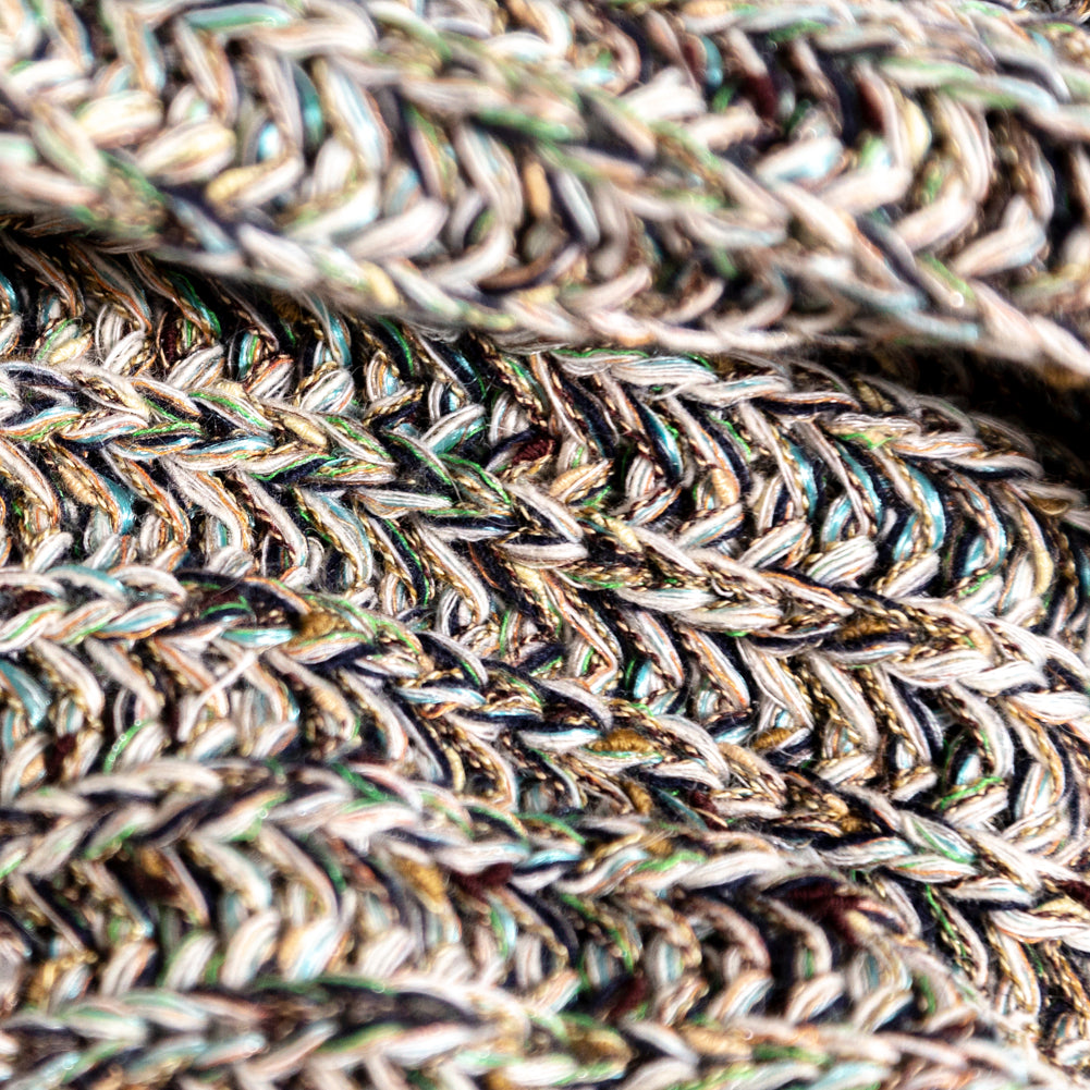 Italian Aqua, Navy and Green Chunky Wool Knit Full