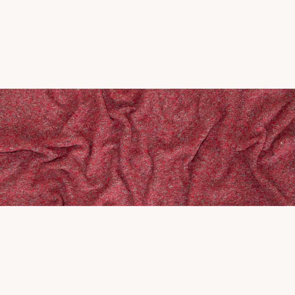 Italian Red and Gray Marbled Chunky Wool Knit Folded