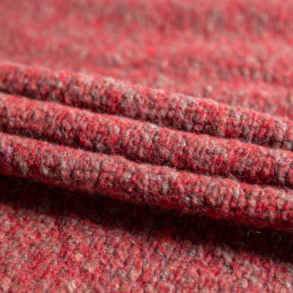 Italian Red and Gray Marbled Chunky Wool Knit Detail