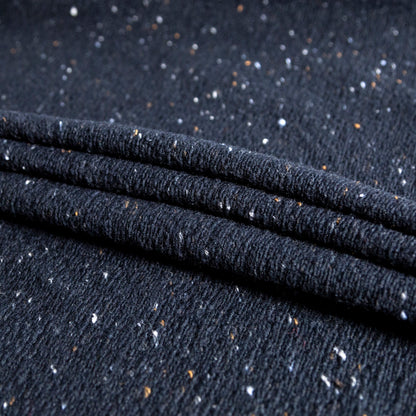 Italian Midnight Navy Speckled Wool Knit Folded