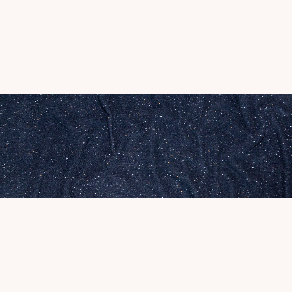 Italian Midnight Navy Speckled Wool Knit Full