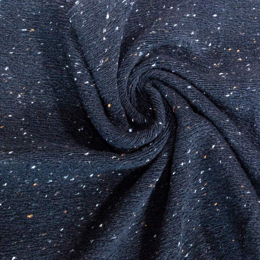 Italian Midnight Navy Speckled Wool Knit