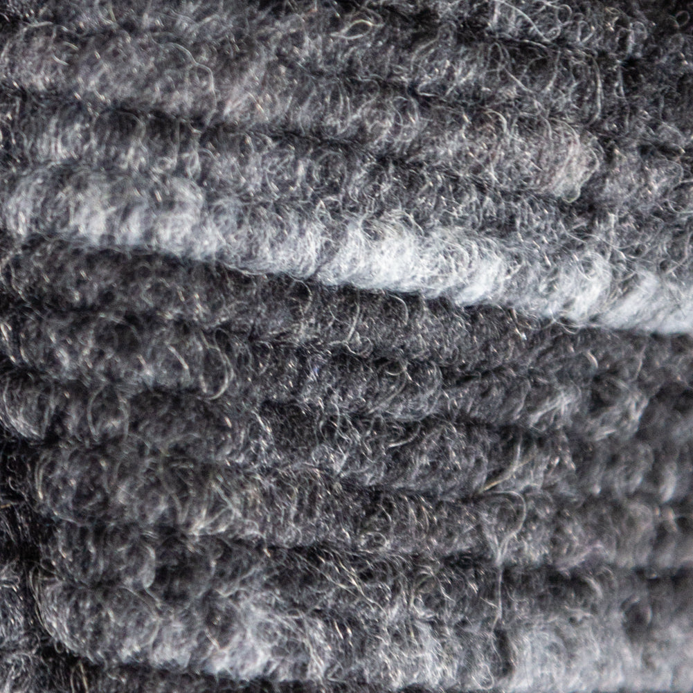 Italian Black and Gray Striped Wool Knit Full