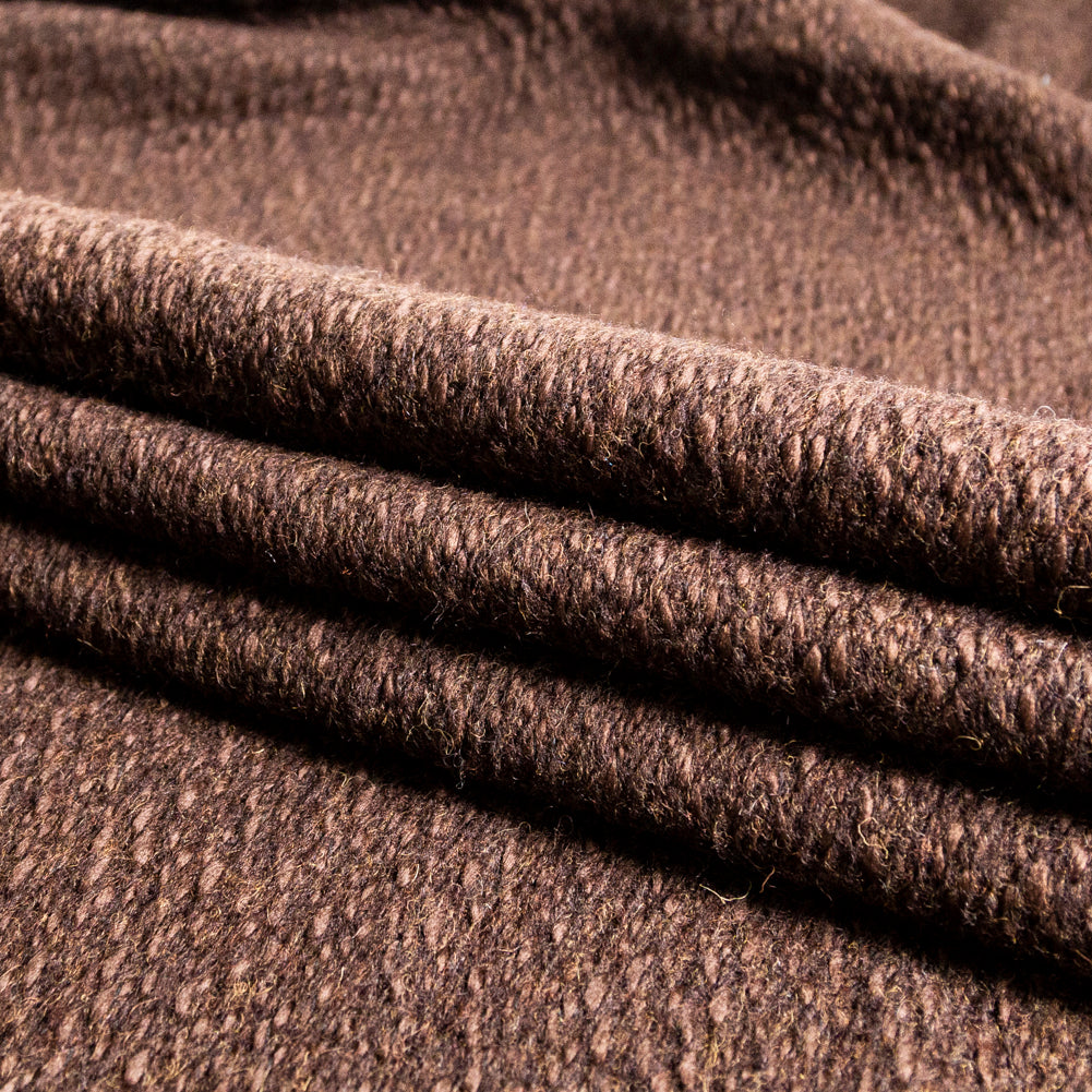 Italian Chocolate Brown Chunky Wool Knit Detail