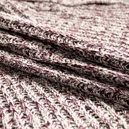 Italian Burgundy and White Chunky Wool Knit Detail