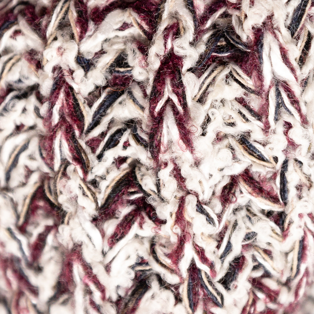Italian Burgundy and White Chunky Wool Knit Full