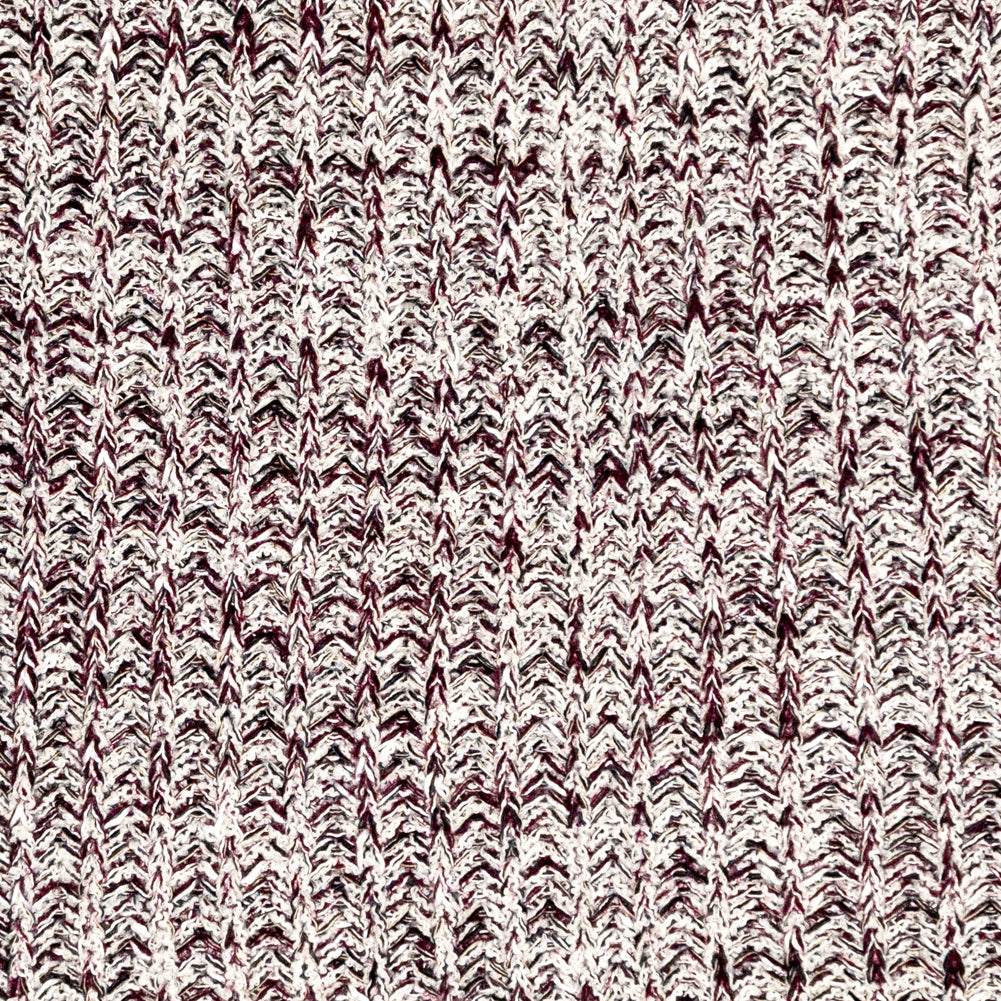 Italian Burgundy and White Chunky Wool Knit