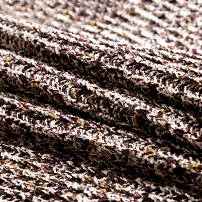 Italian White, Beet Red and Beige Chunky Wool Knit Folded