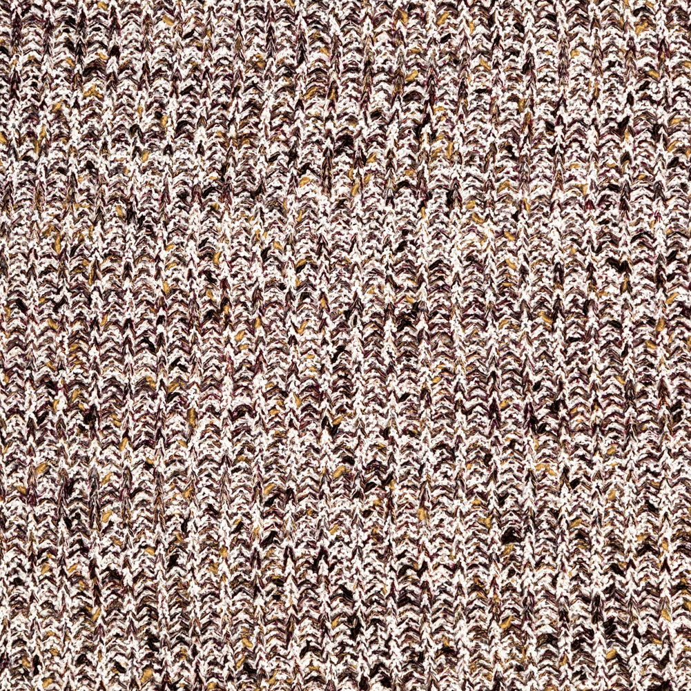 Italian White, Beet Red and Beige Chunky Wool Knit