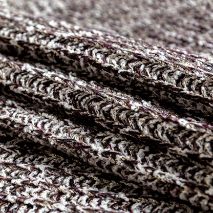 Italian White, Sangria and Metallic Gold Chunky Wool Knit Detail