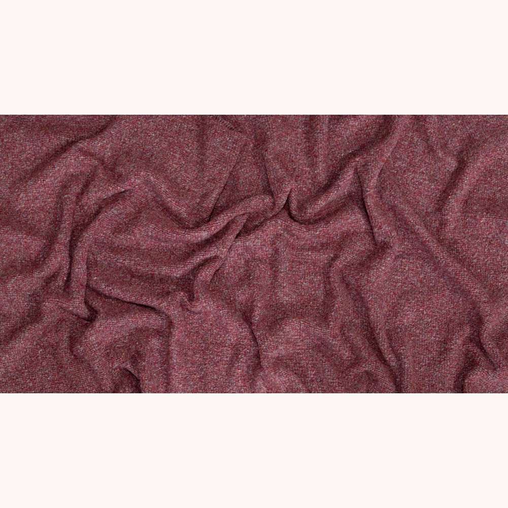 Italian Maroon and Gray Marbled Chunky Wool Knit Folded