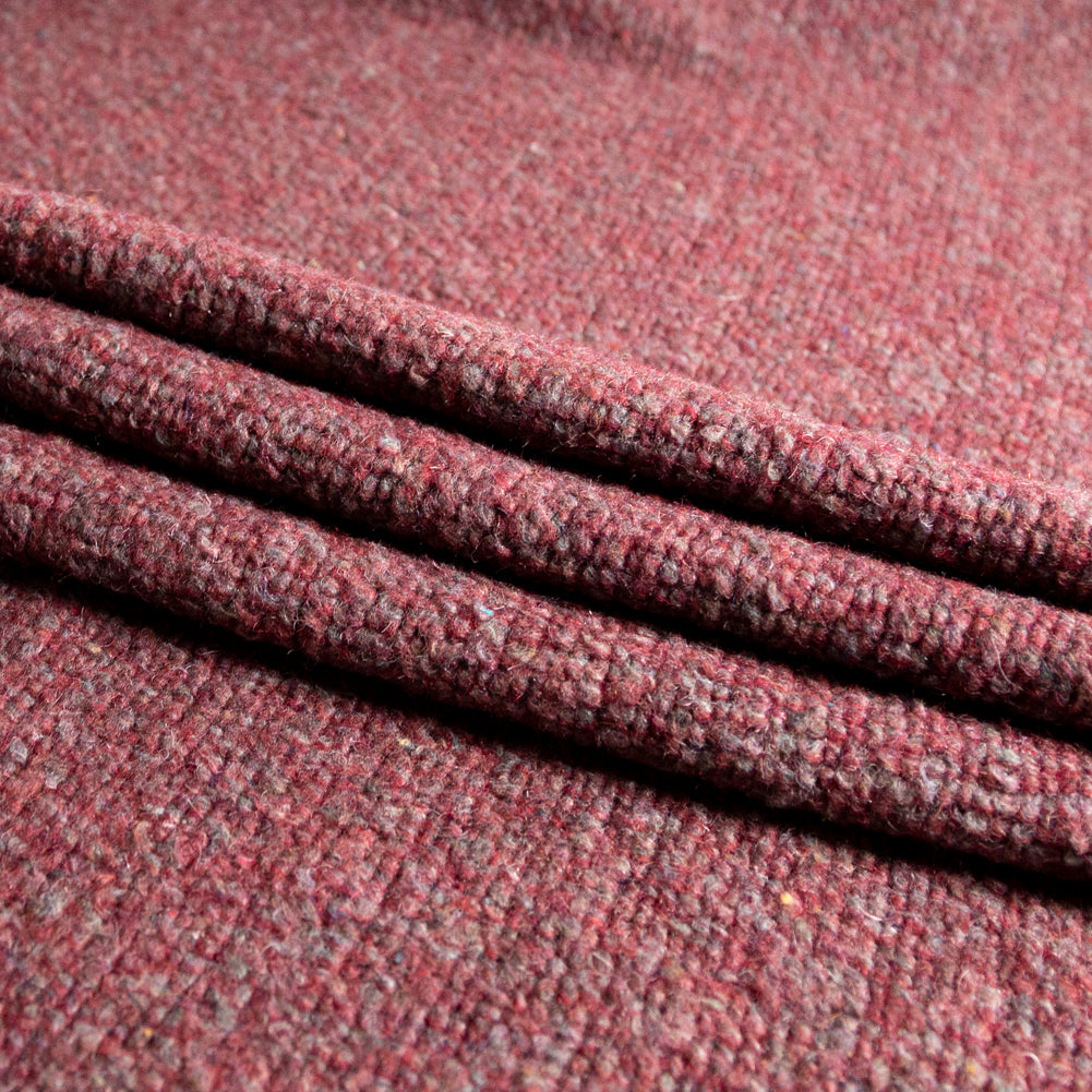 Italian Maroon and Gray Marbled Chunky Wool Knit Detail