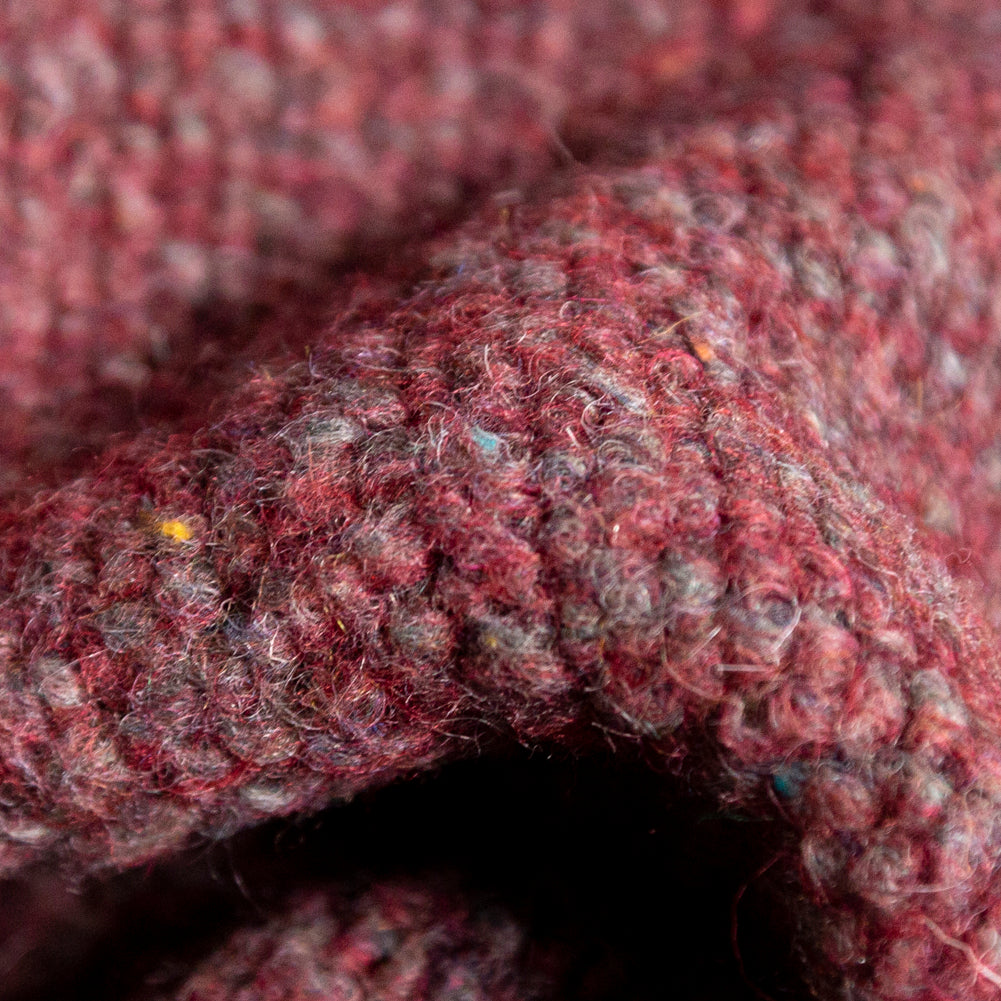 Italian Maroon and Gray Marbled Chunky Wool Knit Full
