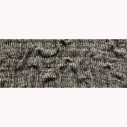 Italian Metallic Black, White and Hunter Green Chunky Wool Knit Folded