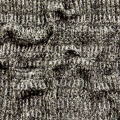 Italian Metallic Black, White and Hunter Green Chunky Wool Knit
