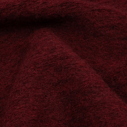 Italian Maroon Fuzzy Wool Knit Folded