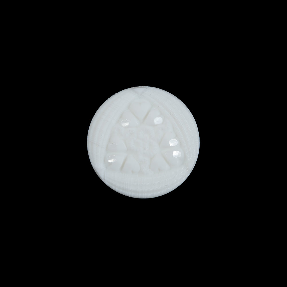 White Etched Shank Back Button - 24L/15mm