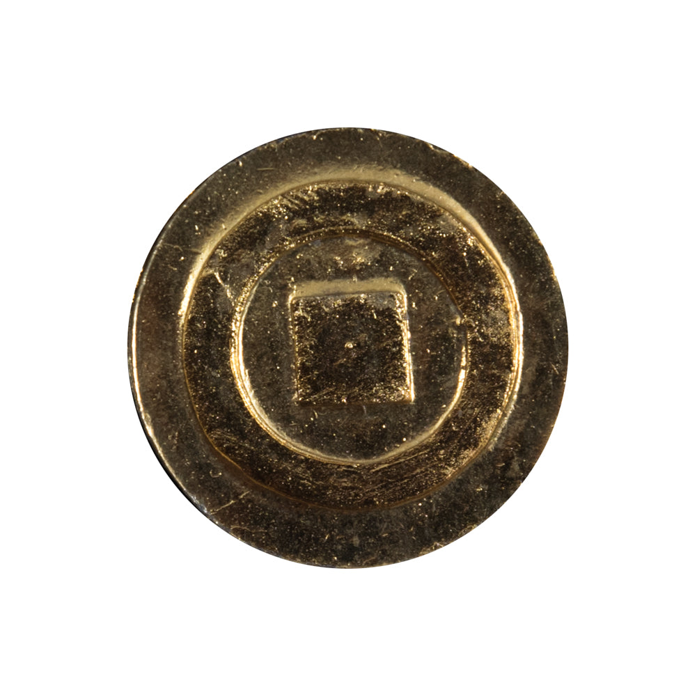 Gold Geometric Shank Back Metal Button - 40L/25.5mm