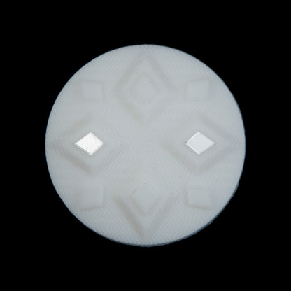 White Diamond Etched Shank Back Button - 44L/28mm