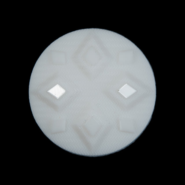 White Diamond Etched Shank Back Button - 44L/28mm