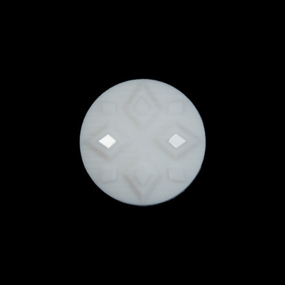 White Diamond Etched Shank Back Button - 30L/19mm