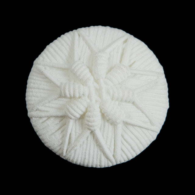White Plastic Floral Shank Back Button - 44L/28mm
