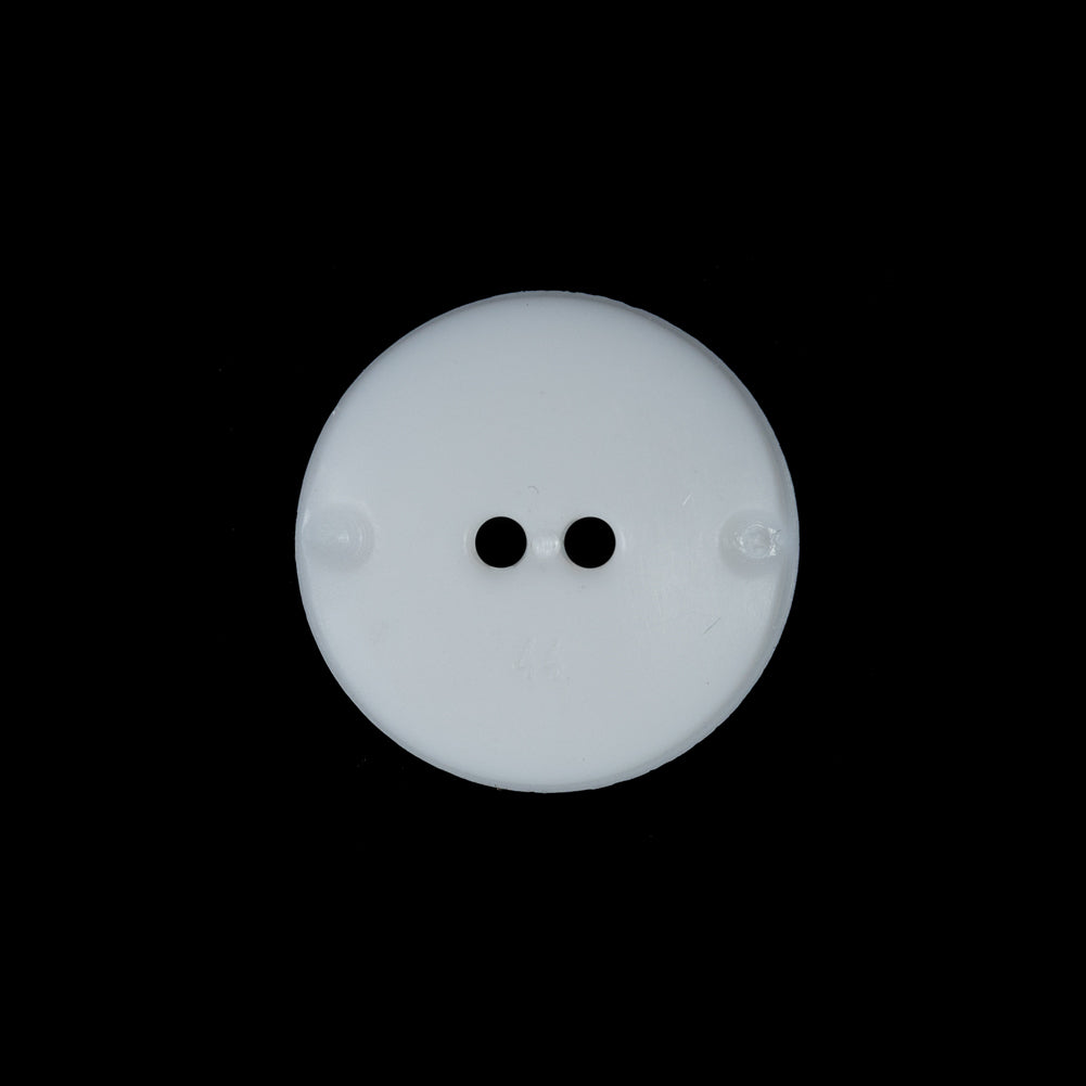 White Etched 2-Hole Plastic Button - 32L/20mm Detail