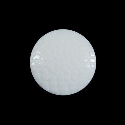 White Plastic Pebbled Shank Back Button - 36L/23mm