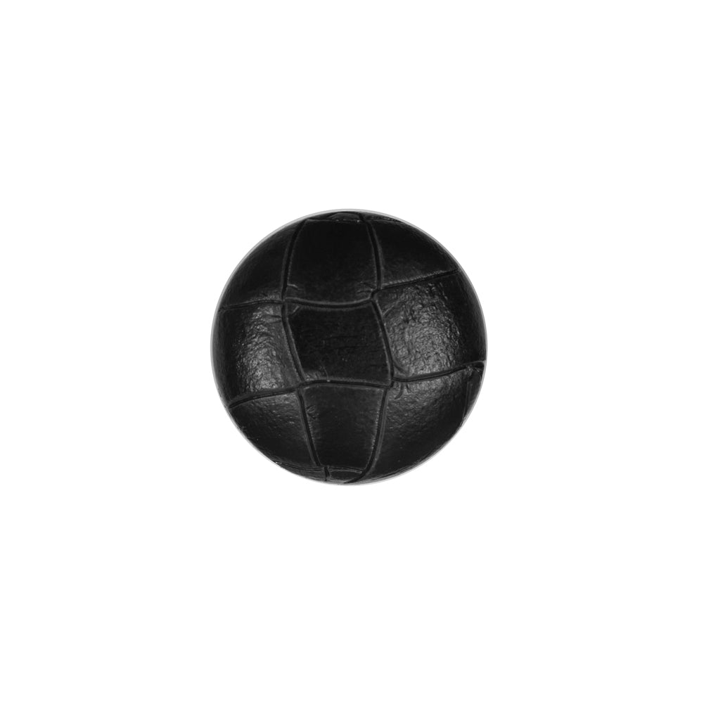 Black Shiny Etched Plastic Button - 24L/15mm