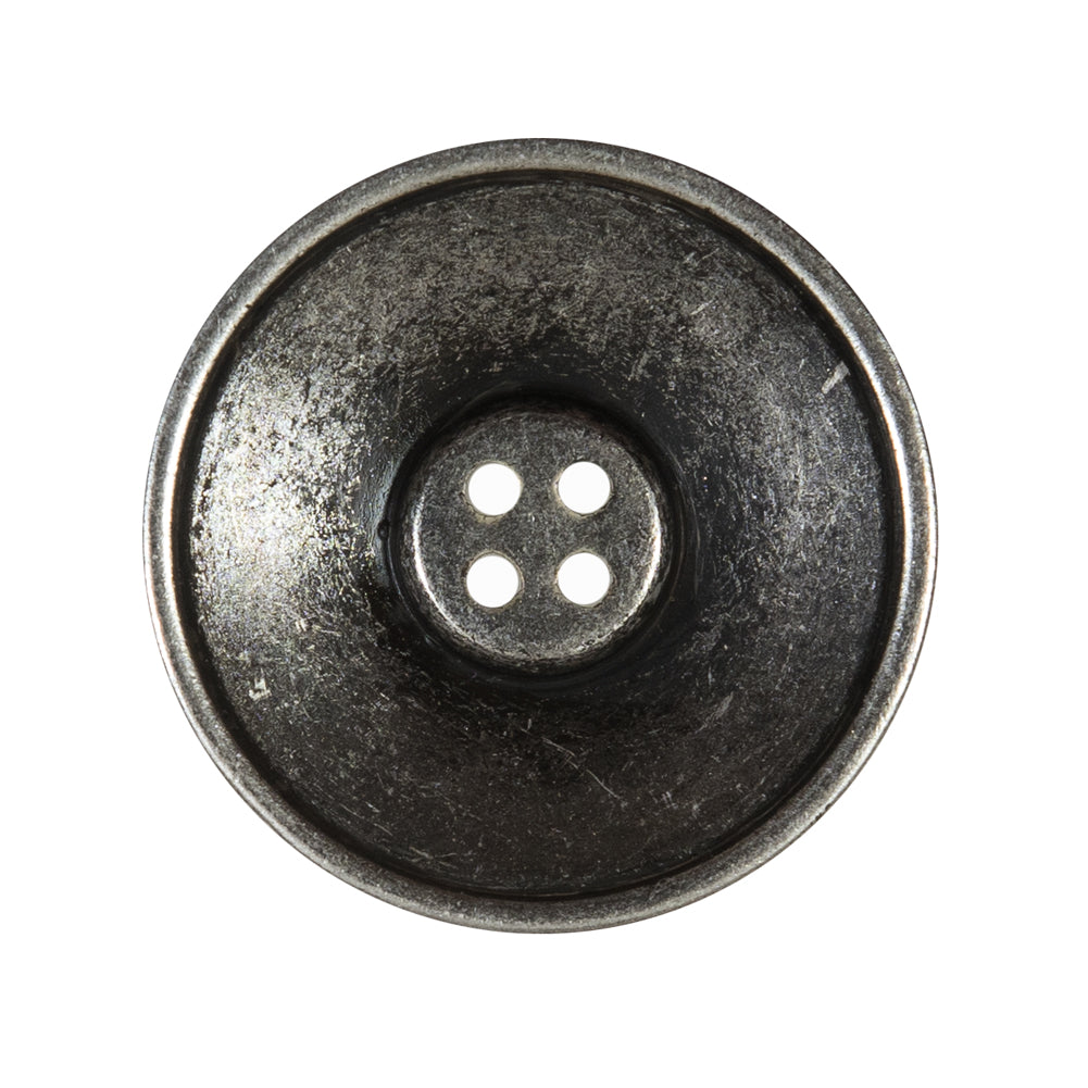 Italian Silver Metal 4-Hole Button - 44L/28mm Detail