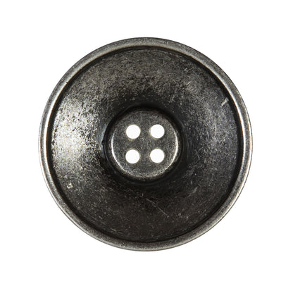 Italian Silver Metal 4-Hole Button - 44L/28mm Detail